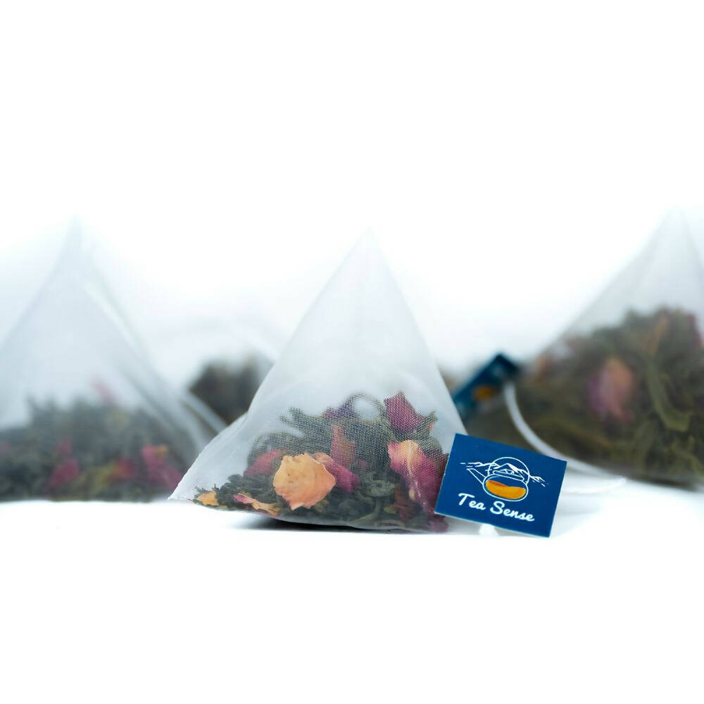 Tea Sense Bed Of Roses Green Tea Bags Box - Distacart