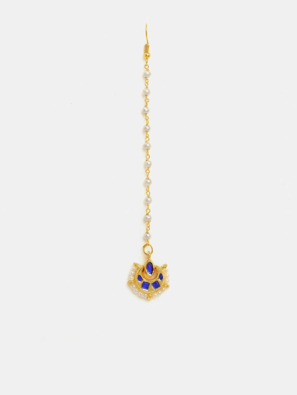 Ruby Raang Finest Gold Kundan Earrings With A Maang Tikka - Distacart