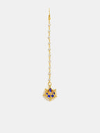 Ruby Raang Finest Gold Kundan Earrings With A Maang Tikka - Distacart
