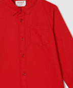 Manet Boys Full Sleeves Solid Shirt - Red