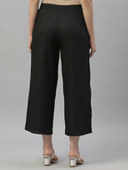 Juniper Women's Black Rayon Straight Solid Pant/Slim Pant - Distacart