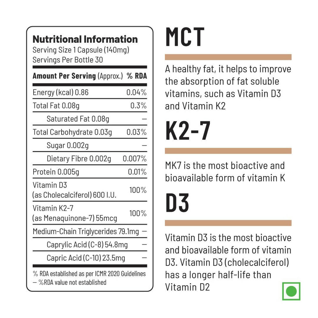 Unived Basics D3+K2 (MK-7) | Vegan Vitamin D3 600 IU & Vitamin K2-7 - Distacart