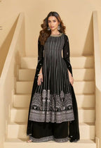 Anaita Black Georgette Stitched Suit with Embroidery & Sequence Work - Distacart