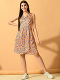 Myshka Women's Yellow Wrap Party Dress - Distacart