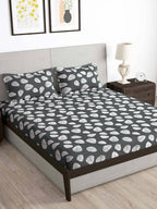 Story@home Green & White Floral Microfiber 180 TC Bedsheet With Pillow Cover