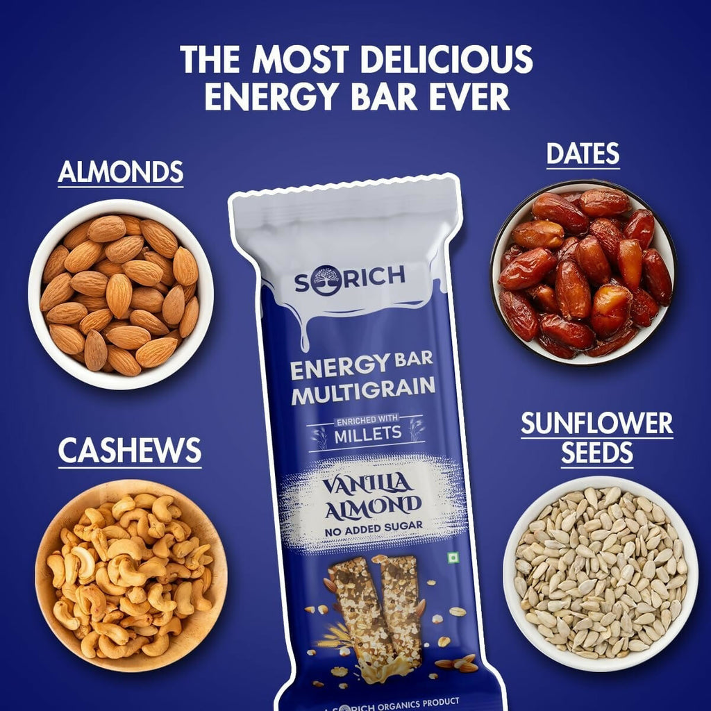 Sorich Organics Multigrain Energy Mini Bars Vanilla Almond - Distacart