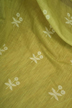 Vastranavya Mehendi Digital Printed Linen Ready To Wear Designer Saree with Unstitched Blouse - Distacart