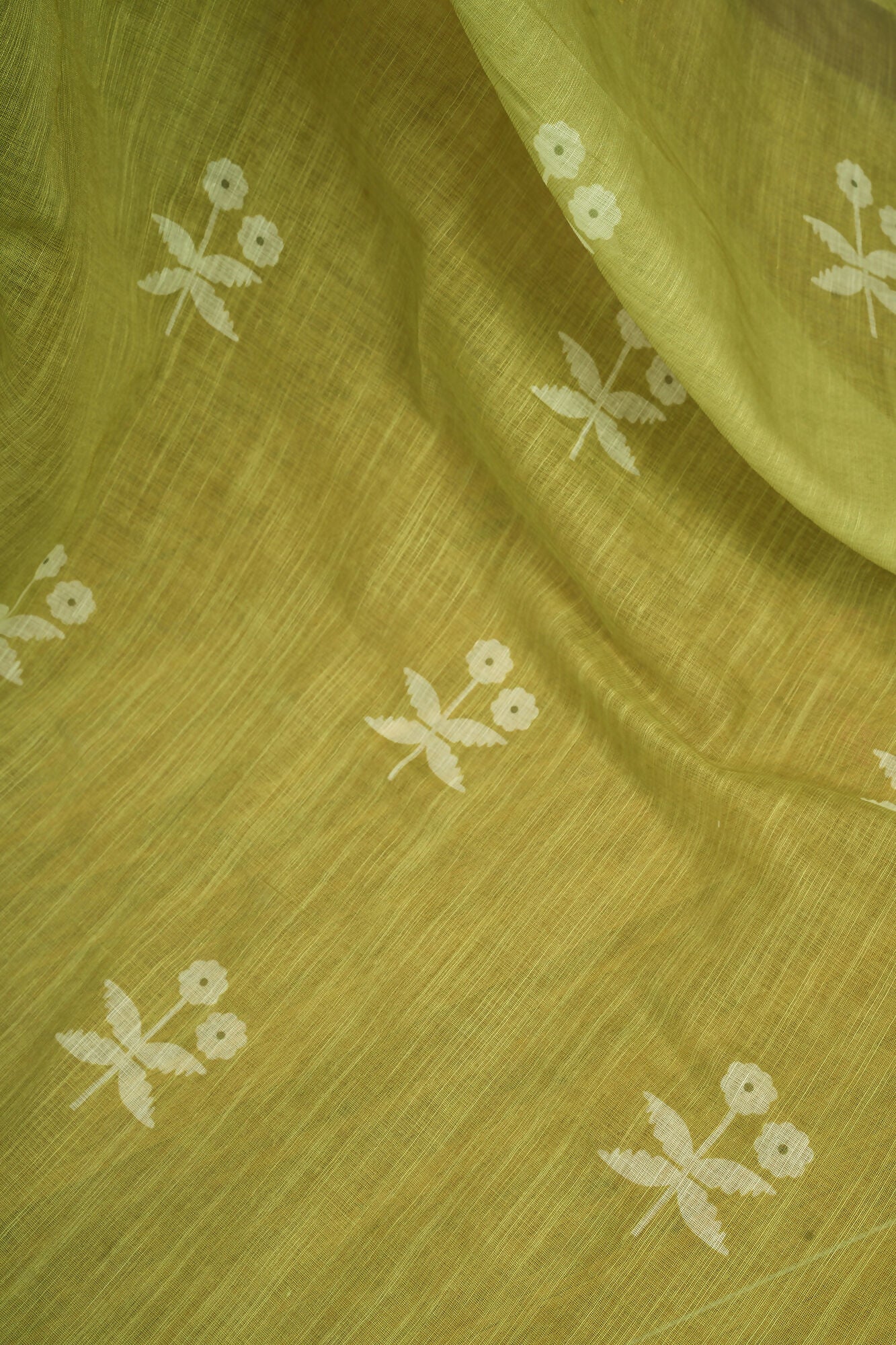 Vastranavya Mehendi Digital Printed Linen Ready To Wear Designer Saree with Unstitched Blouse - Distacart