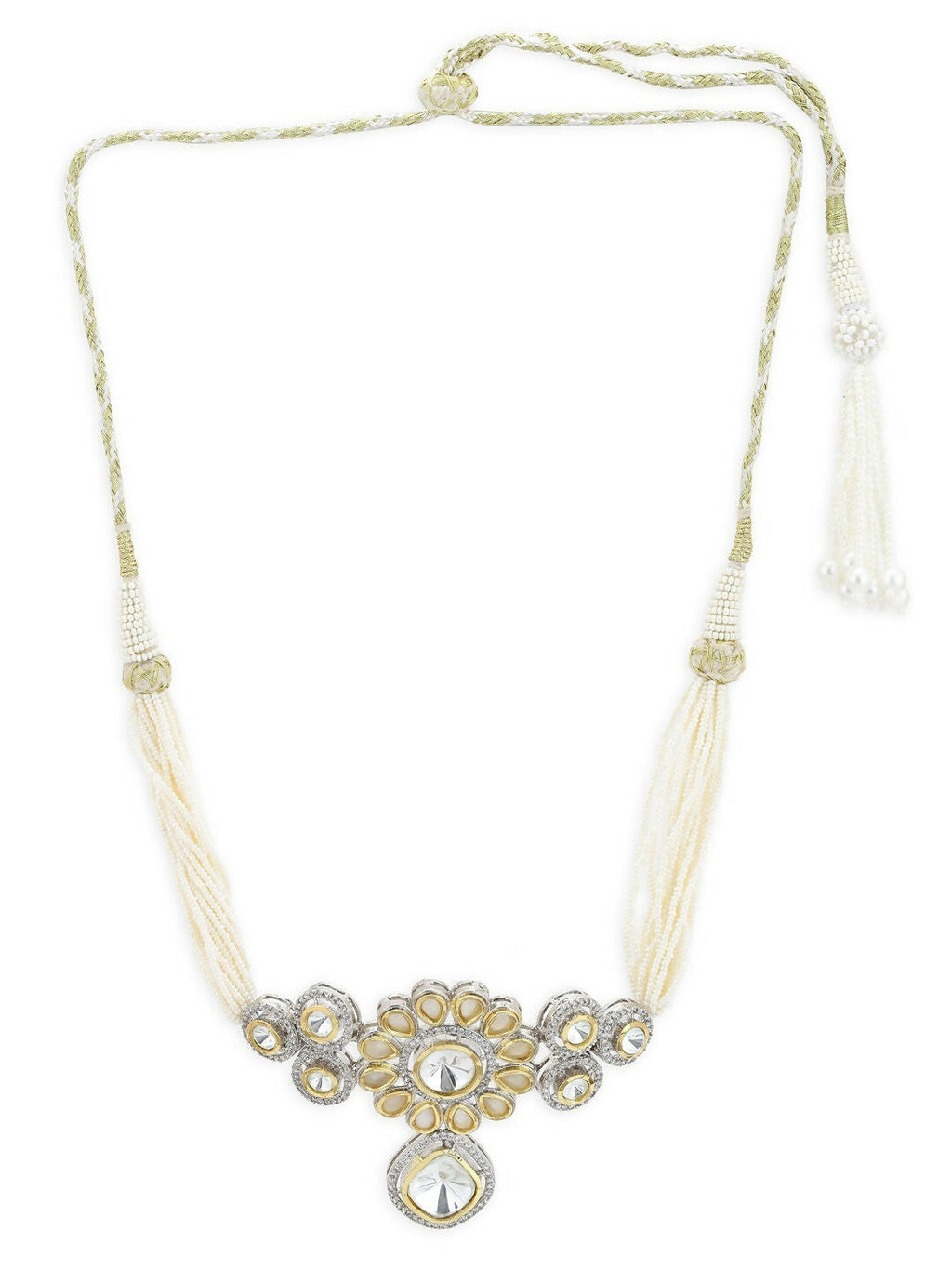 Flower Kundan Choker with Pearls- Ruby Raang