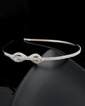 VOJ Silver Plated Bow Shaped AD studded Hairband