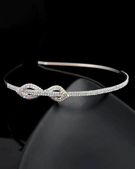 VOJ Silver Plated Bow Shaped AD studded Hairband