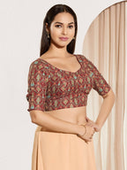 Joban Fashion Maroon Viscose Rayon Padded Blouse With Sweetheart Neck Elbow Sleeves - Distacart