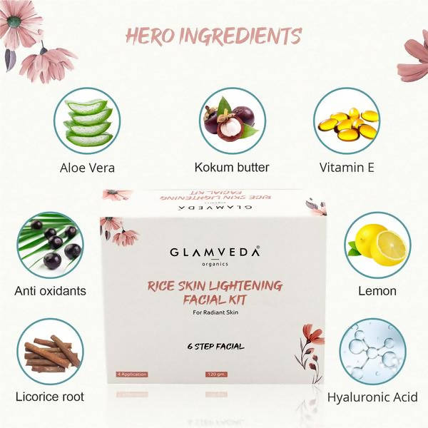 Glamveda Rice Skin Lightening Facial Kit