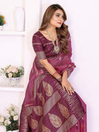 Aastha Fashion Magenta South Soft Silk Zari Weaving Saree - Distacart
