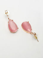 NVR Women's Rose Gold Artificial Stones Studded Handcrafted Jewellery Set