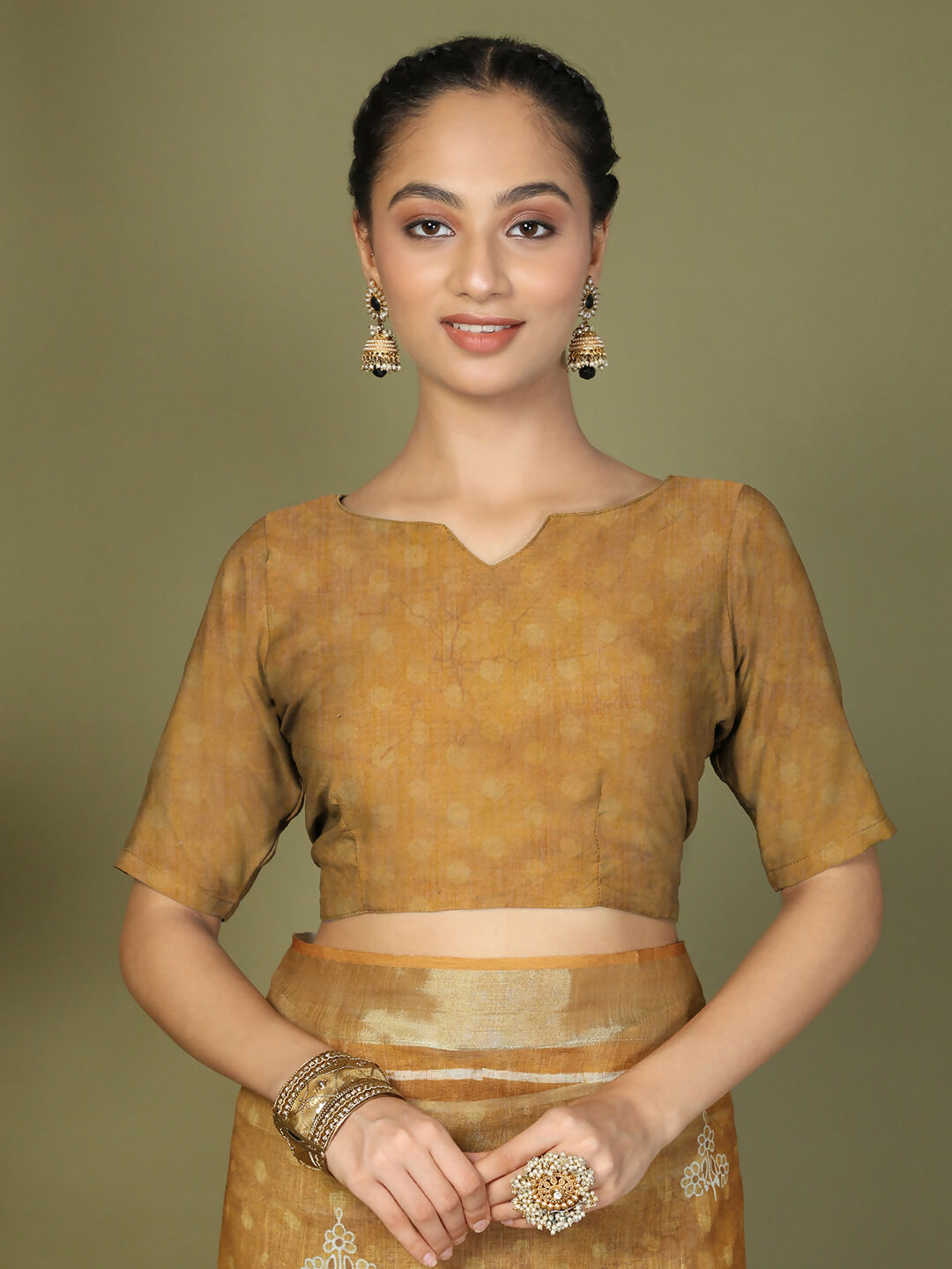 Shree Shyam Fashion Cotton Golden Saree - Distacart