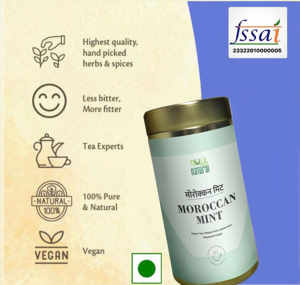 Shuddh Natural Moroccan Mint Green Tea - Distacart