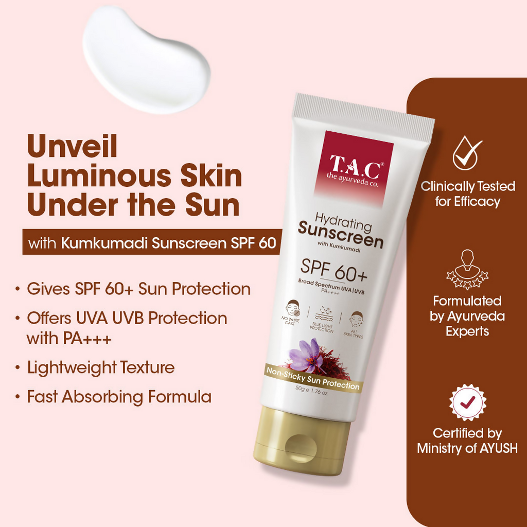 TAC - The Ayurveda Co. Kumkumadi Hydrating Sunscreen SPF 60+ PA++++