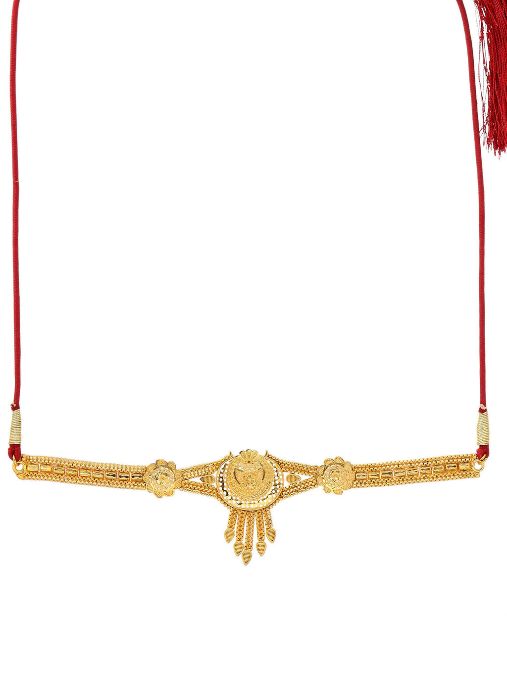 Ruby Raang Golden Choker with Earrings