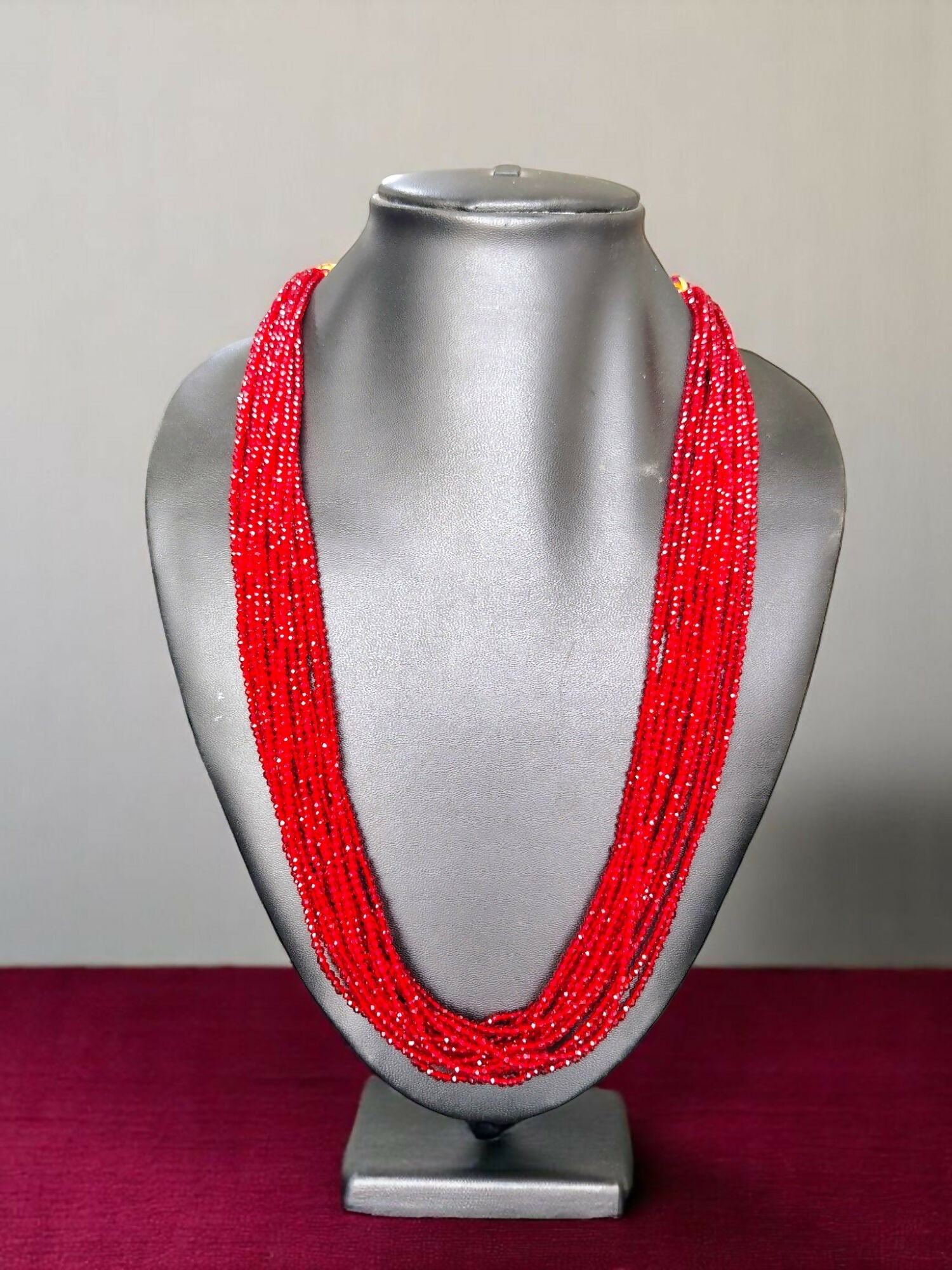 Inhanns Crystal Beads Luxe Edition – Multi-Layered Necklace - Maroon