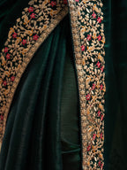 kasee Embroidered Solid Silk Blend Saree - Distacart