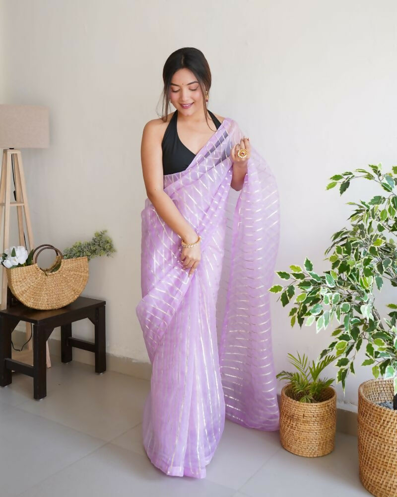 Vamsee Devika Lavender Organza Silk Saree
