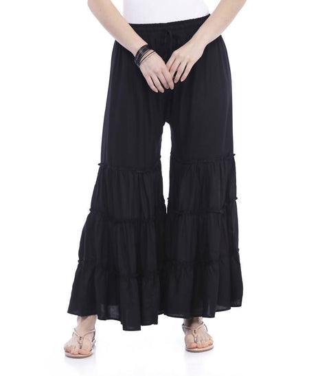 Mominos Fashion Trendy Cotton Black Palazzo