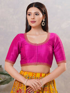 Joban Fashion Women Silk Purple Stitched Blouse