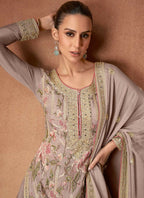 Vastranavya Coral Heavy Star Georgette Embroidered Sequins & Mirror Work Classy Pakistani Palazzo Suit
