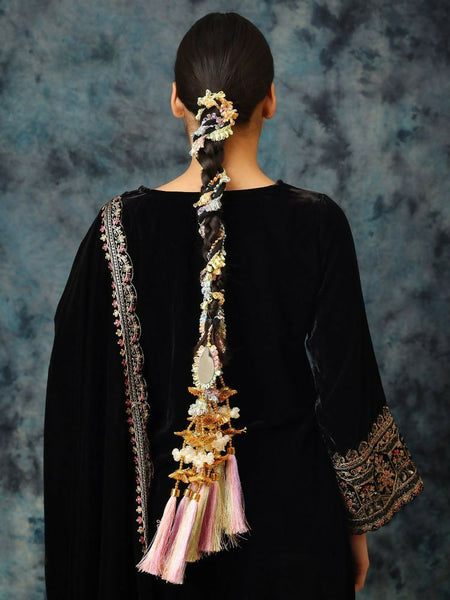 Ruby Raang Colorful Gota Pati Work And Colorful Pastel Hues Threadswith And Black Thread & Mirros