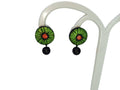 Terracotta Button Tops Ear Studs With Drops