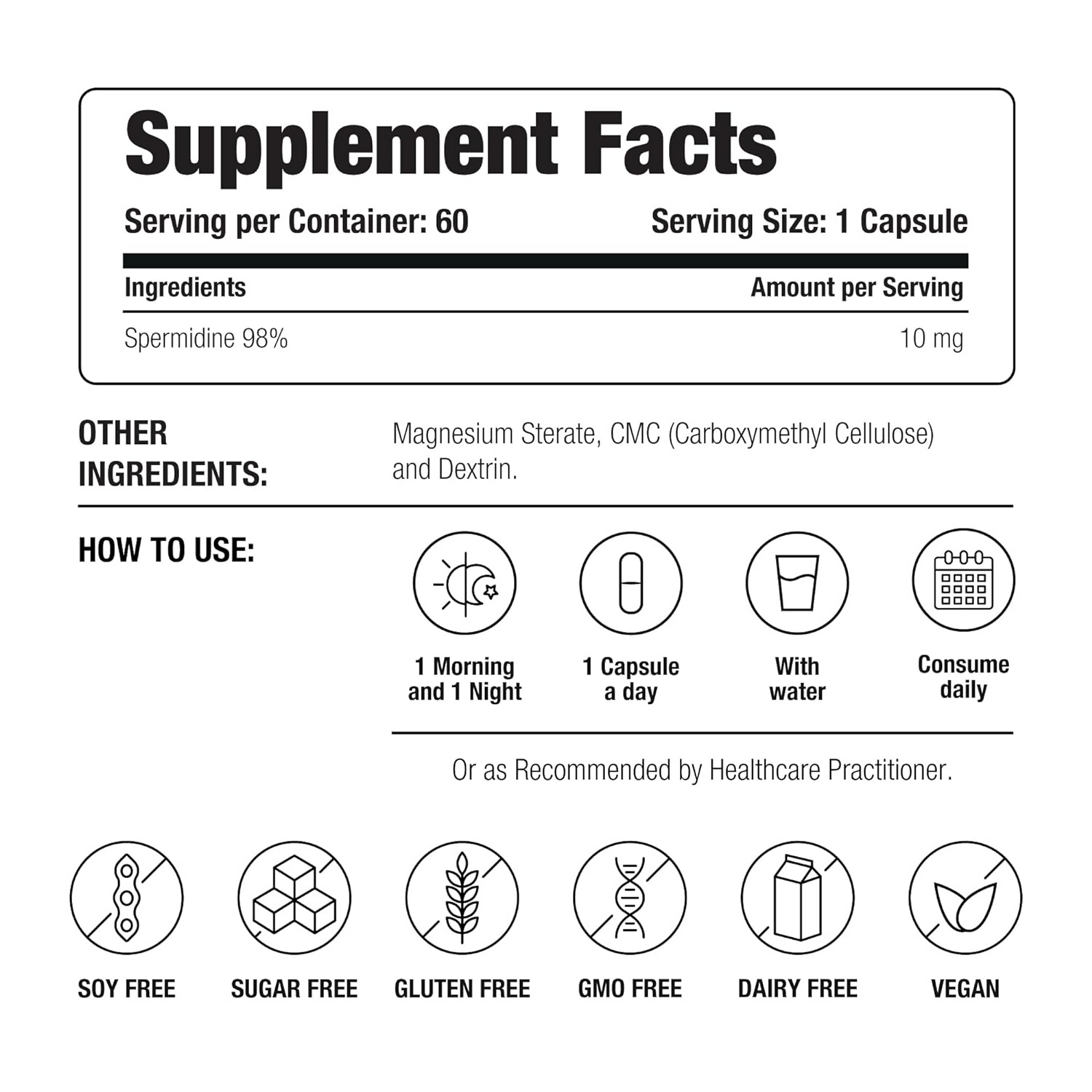 Decode Age 98% Spermidine Trihydrochloride Capsules - Distacart
