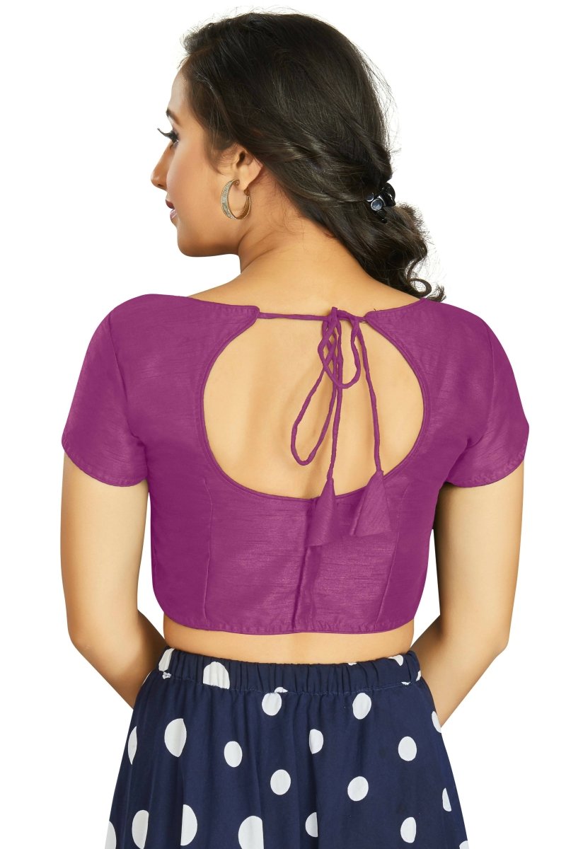 Aastha Fashion Women's Purple Art Silk Designer Festive Wear Readymade Blouse
