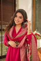 The52 Rani Women's Beautiful South Cotton Fabric Straight Kurta with Pant And Dupatta Set - Distacart