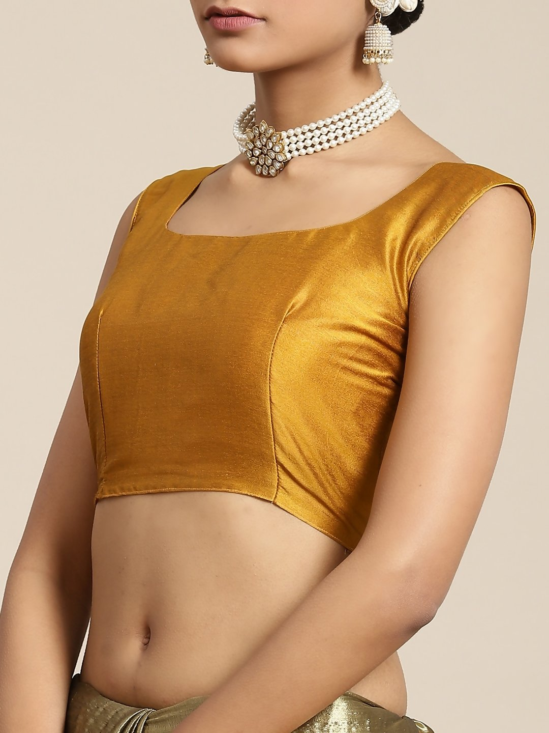Saree Mall Mustard Zari Silk Blend Uppada Sarees
