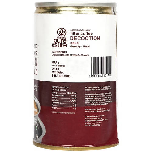 Pure & Sure Organic Filter Coffee Decoction - Bold