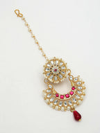 NVR Women's Gold-Polished CZ Stone-Studded Maang Tikka - Distacart