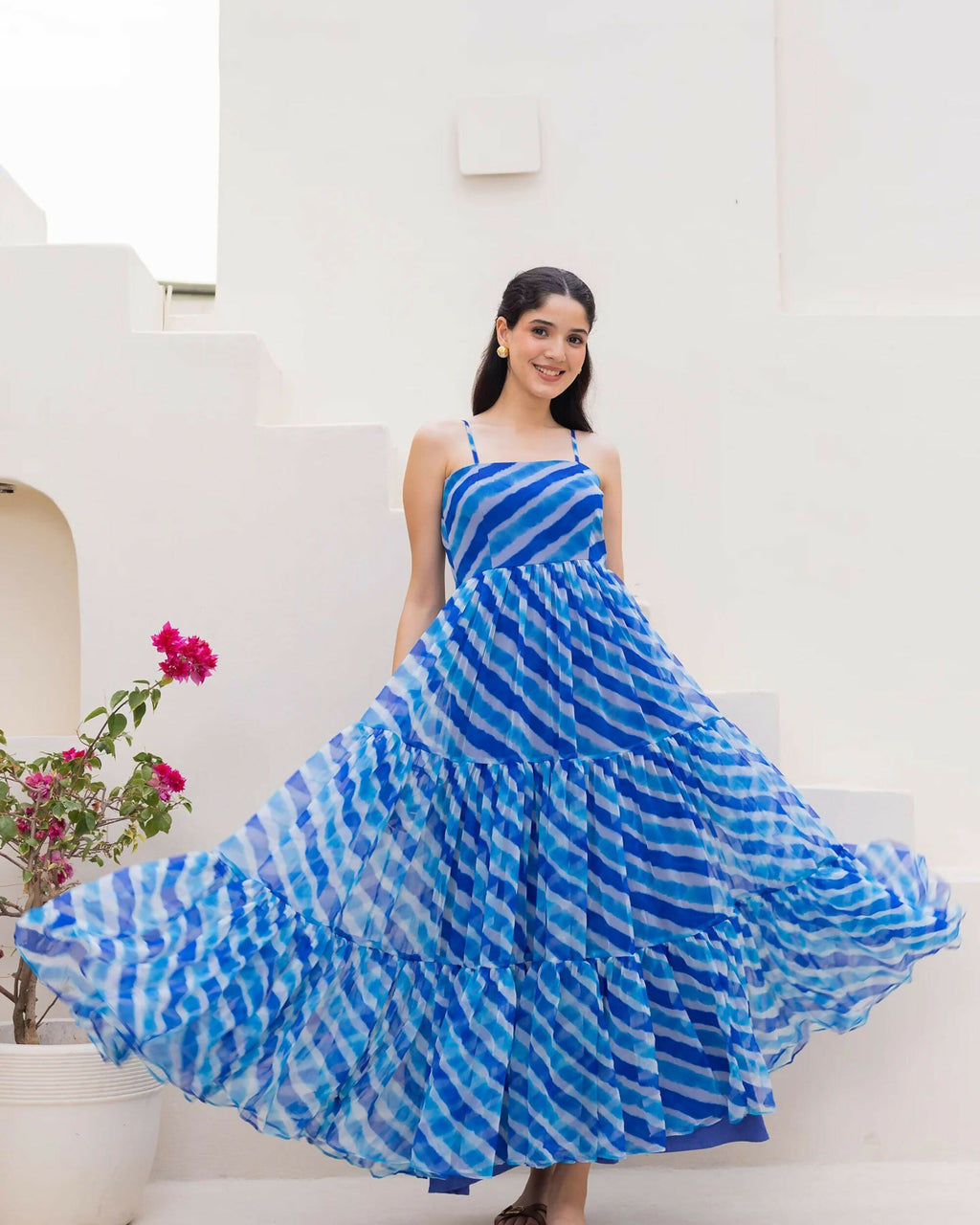 Aayaa Designer crape hand work Multi indo western - Blue - Distacart