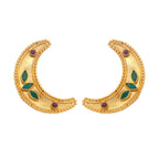Nuyug 22K Gold Plated Green Lunar Earrings - Distacart