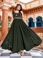 Joban Fashion Mehendi Readymade Dress With Sequins embroidery Work - Distacart