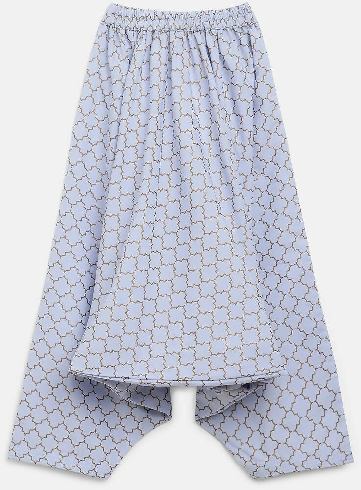 Ahalyaa Blue Crepe Printed Kids Kurta With Harem Pants For Girls