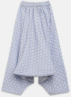 Ahalyaa Blue Crepe Printed Kids Kurta With Harem Pants For Girls