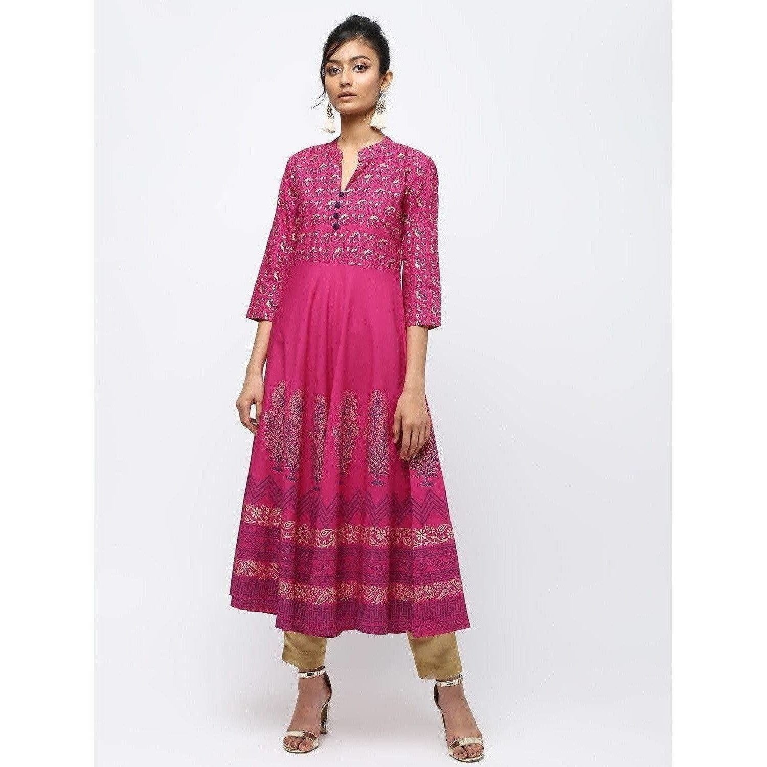 Cheera Flair Anarkali With Colorfull Print Kurts