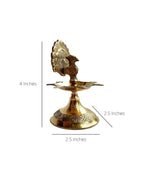 CraftVatika Gold Toned Brass Peacock Design Diya
