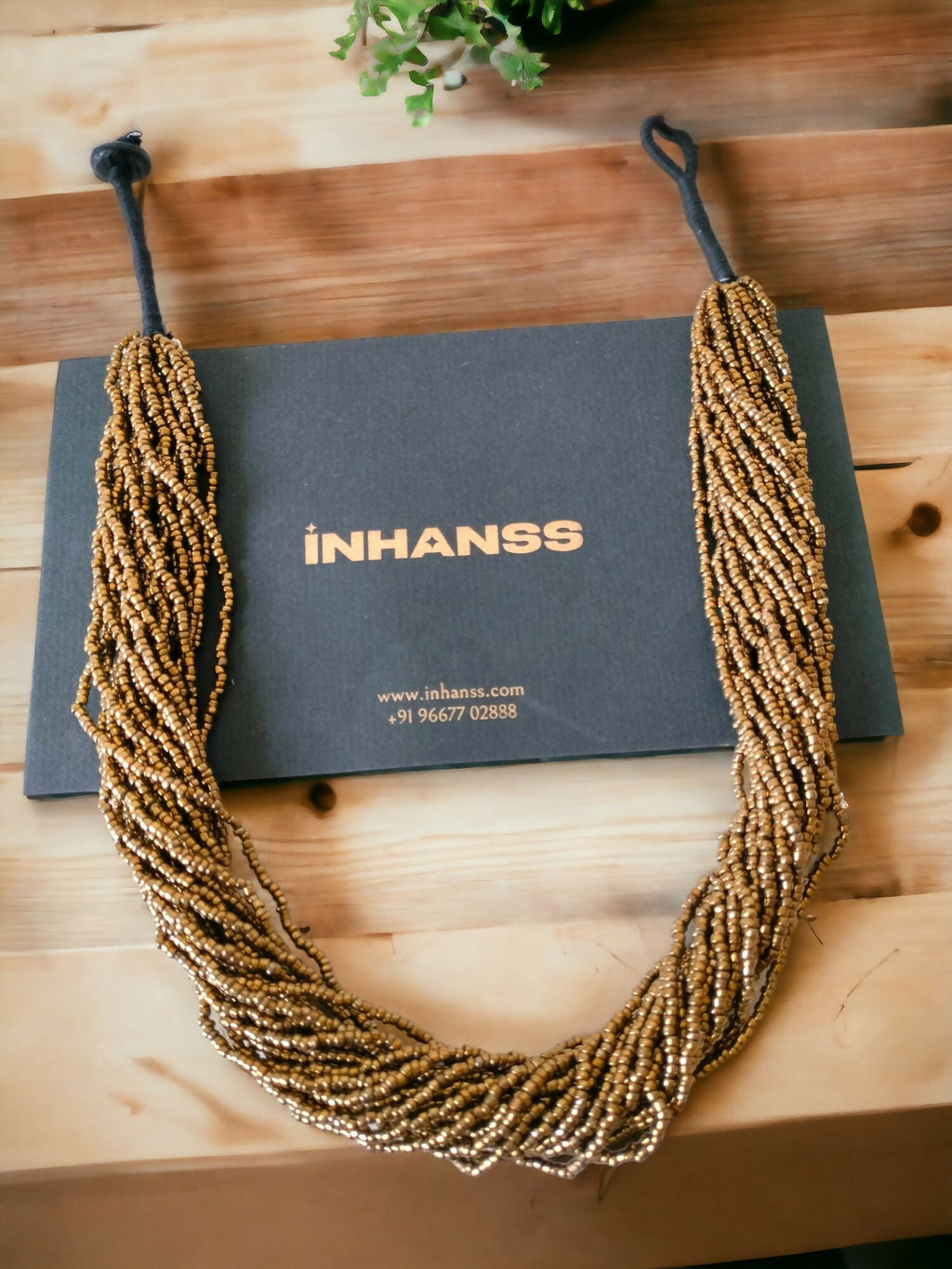 Inhanns Handmade Beaded Multilayer Necklace, 20 Layers - Gold