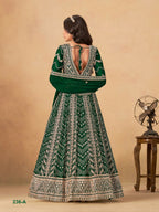 Anaita Green Faux Georgette Stitched Anarkali Suit with Heavy Embroidery Work - Distacart