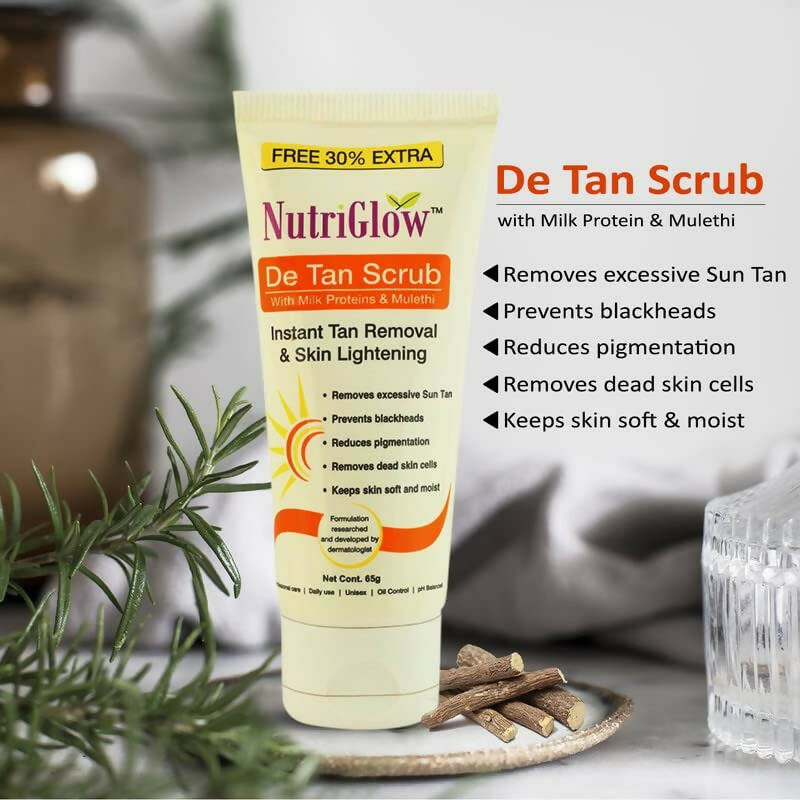 NutriGlow De Tan Scrub With Milk Protein & Mulethi - Distacart