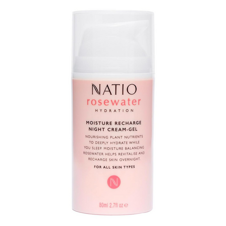 Natio Rosewater Moisture Recharge Night Cream Gel