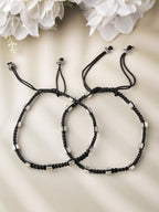 NVR Women's Evil Eye Adjustable Black Anklets - Distacart