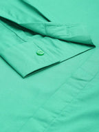 Sea Green Men Viscose rayon Solid Straight Shirt - Mahotsav